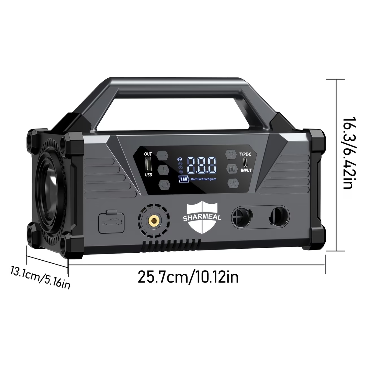 18000A/20000A 15-In-1 Car Jump Starter with Air Compressor And Enhanced Blower, Powered by a 12V Car Battery (Suitable for All Gasoline Cars And 2.64gal Diesel Cars), Equipped with a 200PSI Tire Inflator, 20000Mah Battery, And 3-Mode Flashlight
