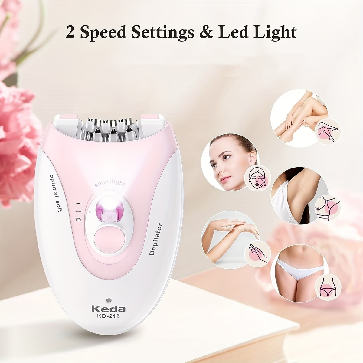 USB Charging Hair Removal Device with Light, Women'S Intelligent Electric Hair Removal Device, Portable Hair Removal Device