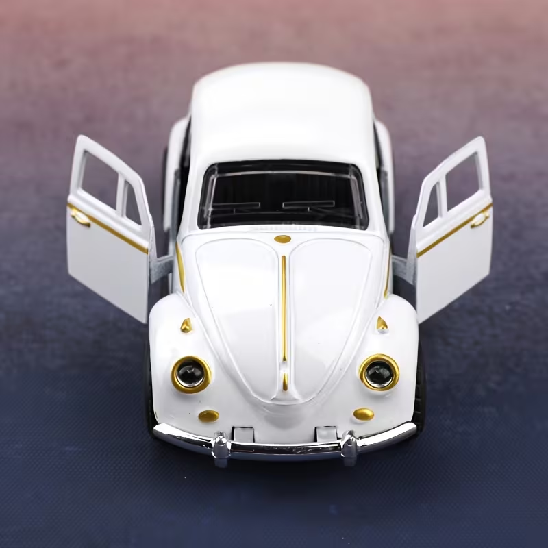 1:38 Scale Die-Cast Metal Car Model - Classic Retro Red, Openable Doors & Windows, Collectible Toy Car with Visible Interior, Perfect, Birthday