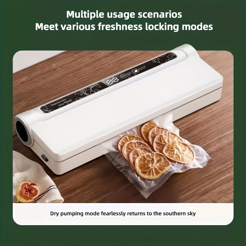 Food vacuum sealing equipment, multi-functional sealing machine, portable small kitchen snack bag sealing machine, food storage air-filling electric vacuum pump with air pump.