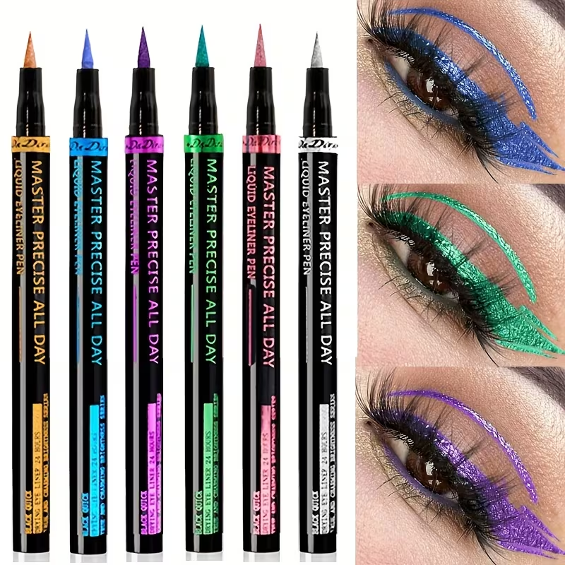 Dual-Headed Design Liquid Eyeliner And Eyeshadow Pencil, 7-Color, Long-Lasting & Non-Smudge, Fashionable Makeup for Spring And Summer
