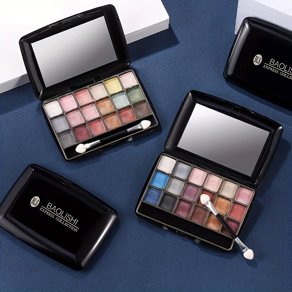 18 Shades Long Lasting Matte Eyeshadow Palette - Plant Squalane, Pearly Finish, Earth Tones, Natural Colors, Gift for Women