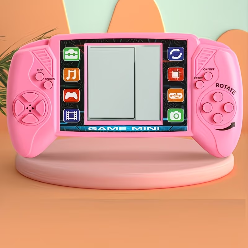 1pc Retro Handheld Game Console, Durable Plastic Portable Game Machine with Large Screen - Novelty Toy (Battery Not Included)