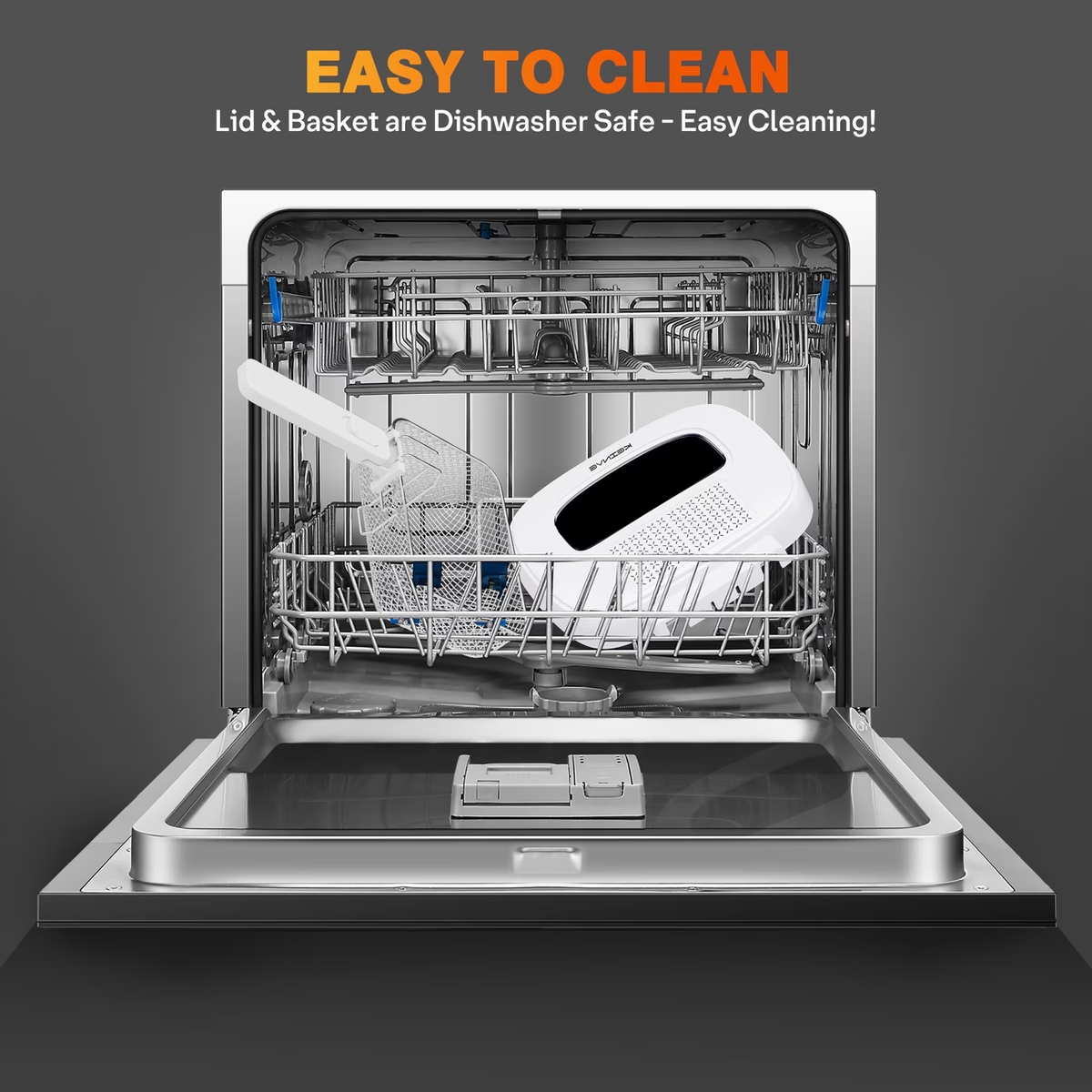 1500W Electric Deep Fryer with Adjustable Temperature Control, 84.54oz Non-Stick Basket & Viewing Window, Removable Lid for Easy Cleaning, One-Touch Switch, Christmas Gift