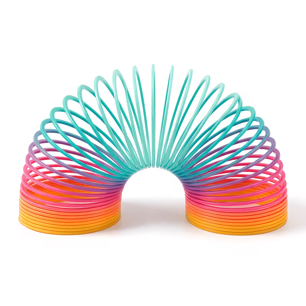6pcs Color Circle - Elastic Circle - Rainbow Spring Toy - Dynamic Education Stack Spring Round Toy - Rainbow Color - Party Gift Entertainment Learning Tool - Random Color