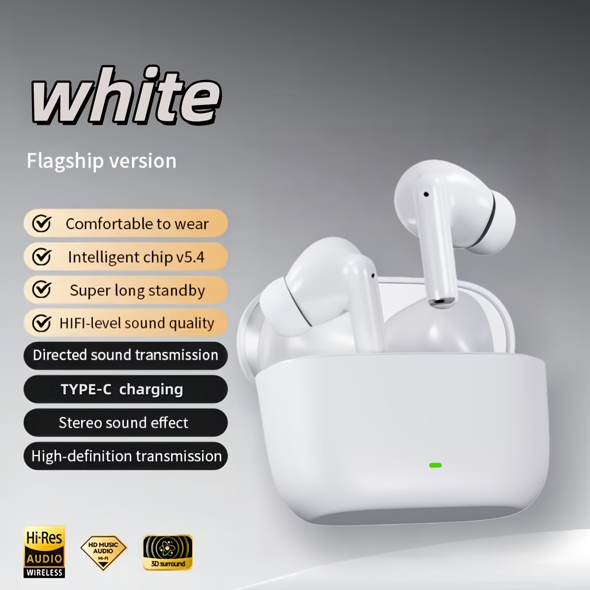 WoSD 2025 New TWS Wireless Headset Earbuds - Unrivalled True Wireless Freedom Ergonomics for Ultimate Comfort and HIFI Sound with Bass, ACC Stereo HD Calling and - Ideal for Android for iPhone, Ideal for Sports and Music Lovers