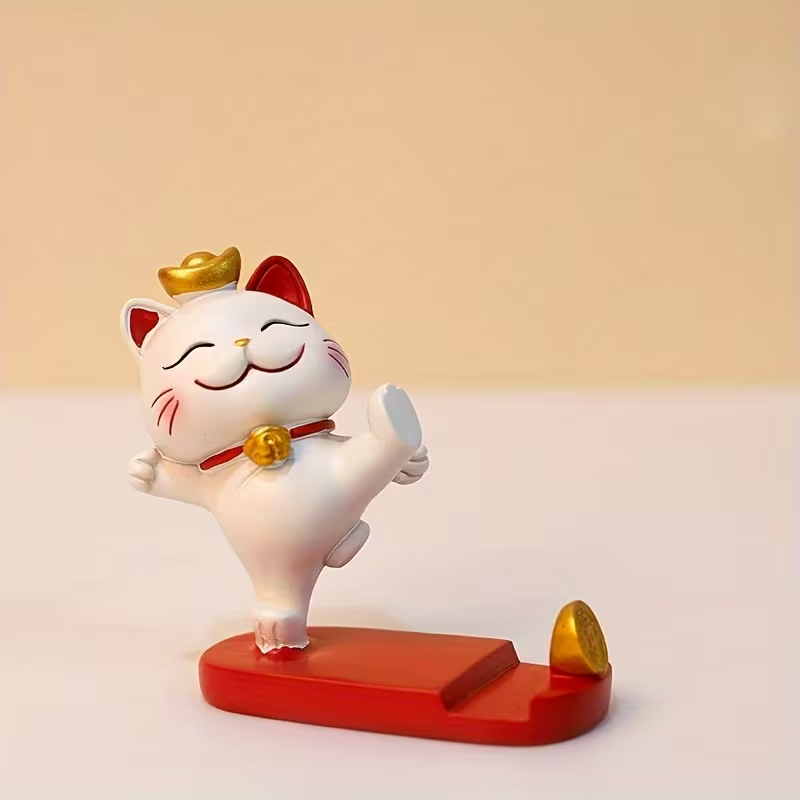 Cute Cartoon Cat Mobile Phone Tablet 1pc Holder Stand Office Desk Ornament Suitable for Mobile Phones and Tablets