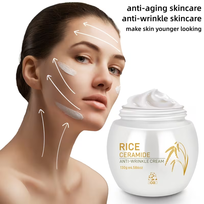 130G/4.586Oz Rice Cream Collagen Nourishing Moisturizer Ceramide Smooths Fine Lines And Tightens Skin / Skincare Make Skin Younger Looking