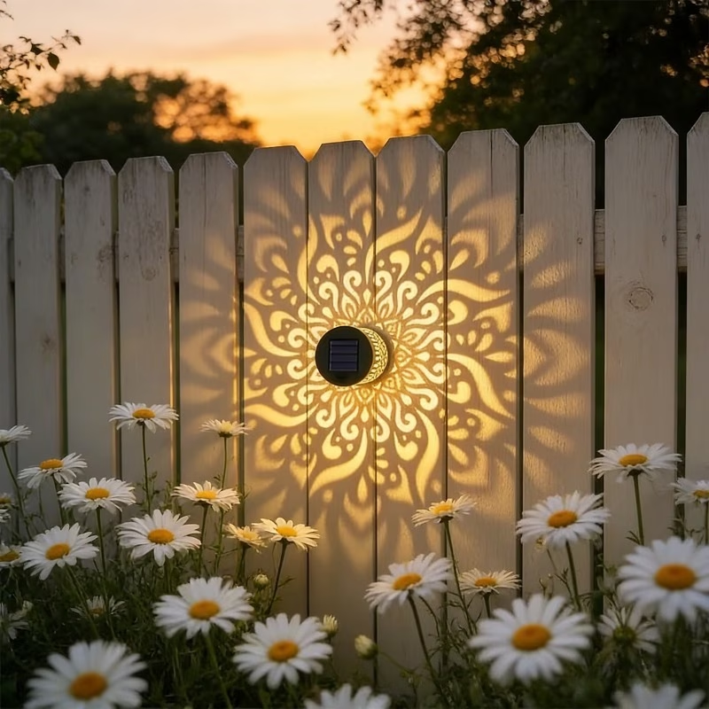 Mandala Pattern Solar Wall Light | Suitable for Gardens, Terraces, Stairs, Courtyards, Backyards, And Front Doors LED Lighting Fixture - Perfect Choice for Christmas, Halloween Parties, Garden Decoration, And Christmas Gifts