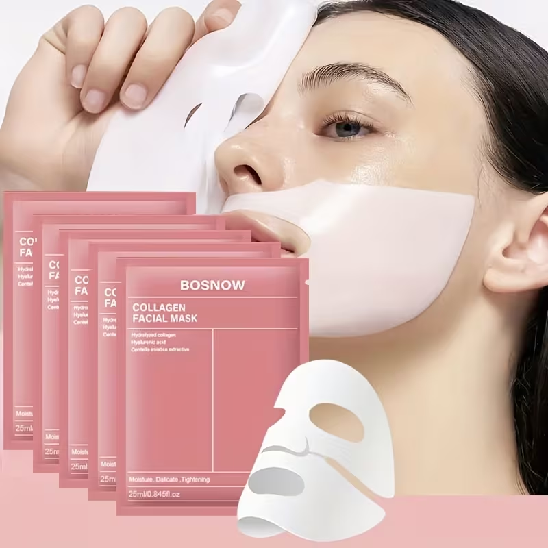 5pcs Instant Lifting Collagen White Mask • Moisturizing and Moisturizing • Keep the Skin Hydrated and Full • Firm the Skin • Make the Skin More Firm and Smooth • Make the Skin Look More Beautiful and Shiny • Suitable for Dry and Sensitive Skin