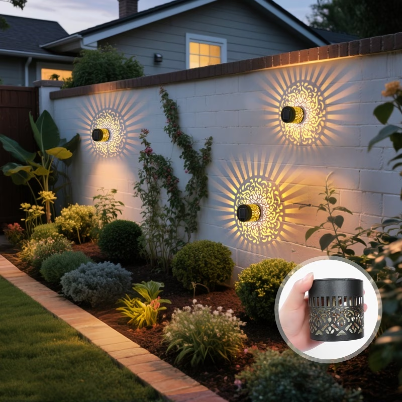 Mandala Pattern Solar Wall Light | Suitable for Gardens, Terraces, Stairs, Courtyards, Backyards, And Front Doors LED Lighting Fixture - Perfect Choice for Christmas, Halloween Parties, Garden Decoration, And Christmas Gifts