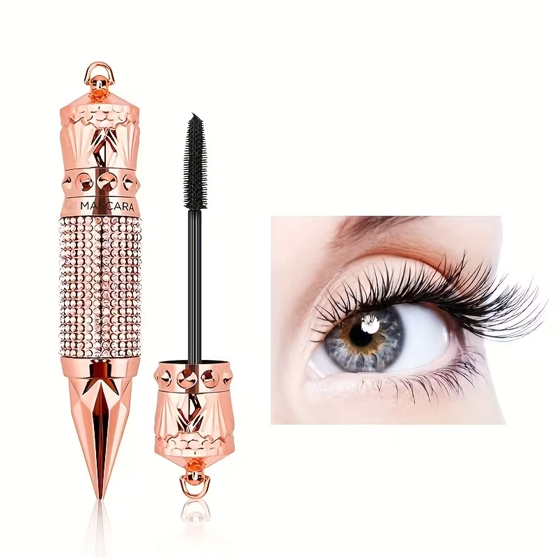 Luxe Curl & Lift Mascara: Waterproof, Smudge-Proof for Thick, Elongated Lashes – Rhinestone Edition, Black