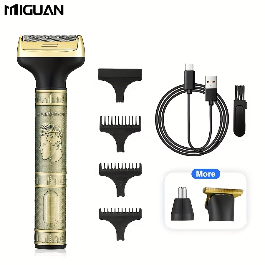 3-In-1 Professional Hair Grooming Kit for Men: Trim, Shave, And Style with A Cordless Electric Razor!
