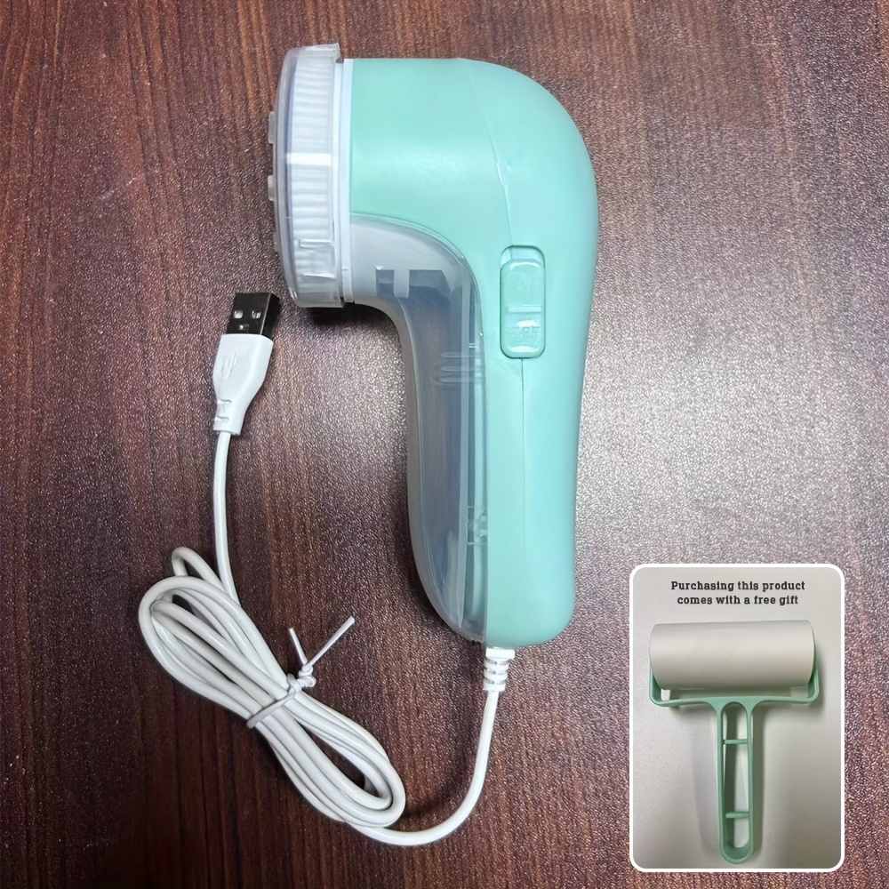 Electric portable lint remover, direct-insert lint remover, with manual lint roller brush