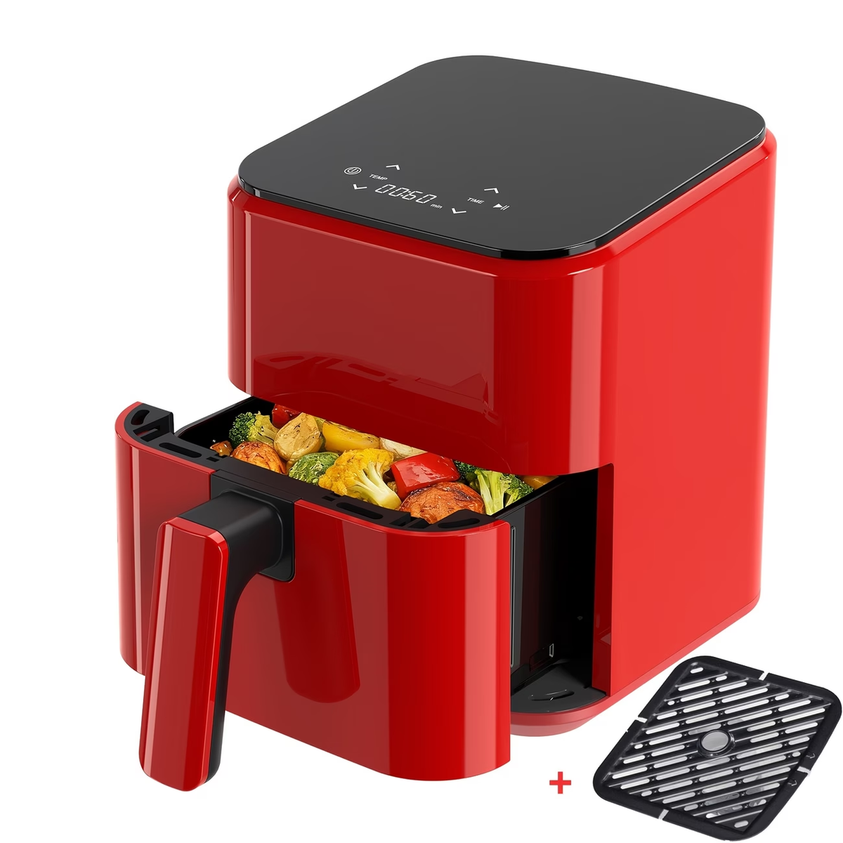 3QT 4-in-1 Multi-functional Air Fry, Roast, Reheat & Dehydrate, Nonstick Basket & Crisper Plate, Easy to Clean