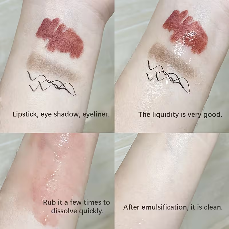 [Makeup Remover Oil, 20pcs] Dark Green Refreshing Makeup Remover Oil, 20pcs - Quickly Removes Makeup, Nourishes And Moisturizes Without Drying, Gentle Formula That Is Non-Irritating, Easily Removes Heavy Makeup Without Residue.
