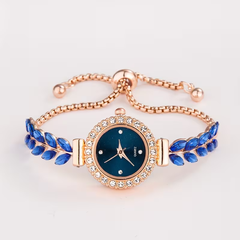 New Casual Fashion Women'S Bracelet Watch Cute Round Small Dial Leaf Feather Shape Strap Women'S Jewelry Watch Alloy Quartz Watch Gift Giving Etc