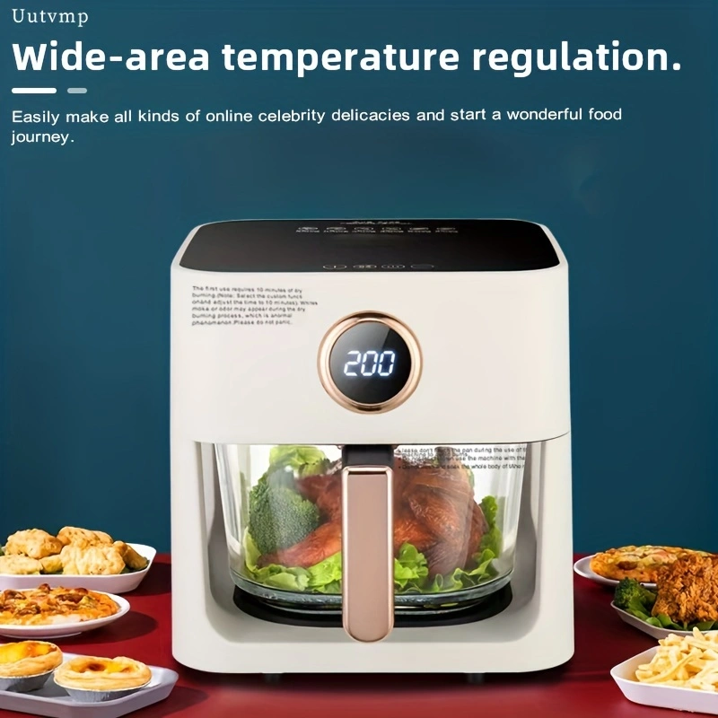 Home-use multi-functional smart air fryer, large capacity 6 liters, visual air fryer, fully automatic electric fryer.