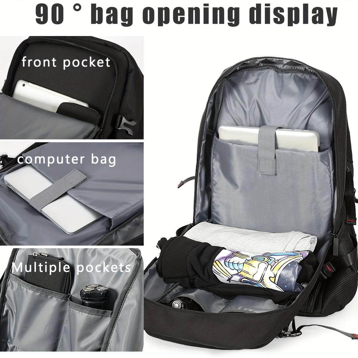 New 70-Liter Large Capacity Vacation Travel Backpack for Men'S Leisure Outdoor Hiking And Mountaineering, Sports Camping Backpack for Business Travel, Lightweight And Multi Functional Backpack for Women'S 15.3-Inch Laptop Backpack