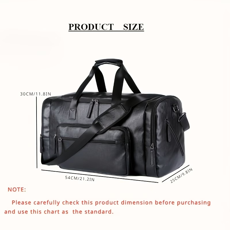 Extra-Large Capacity Men'S PU Travel Bag, Vintage Briefcase, Handheld Shoulder Crossbody Luggage Bag