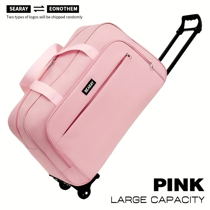 New Travel Bag with Handle and Wheels, Large Capacity Foldable Luggage Suitcase for Outdoor Trips Vacation Commuting