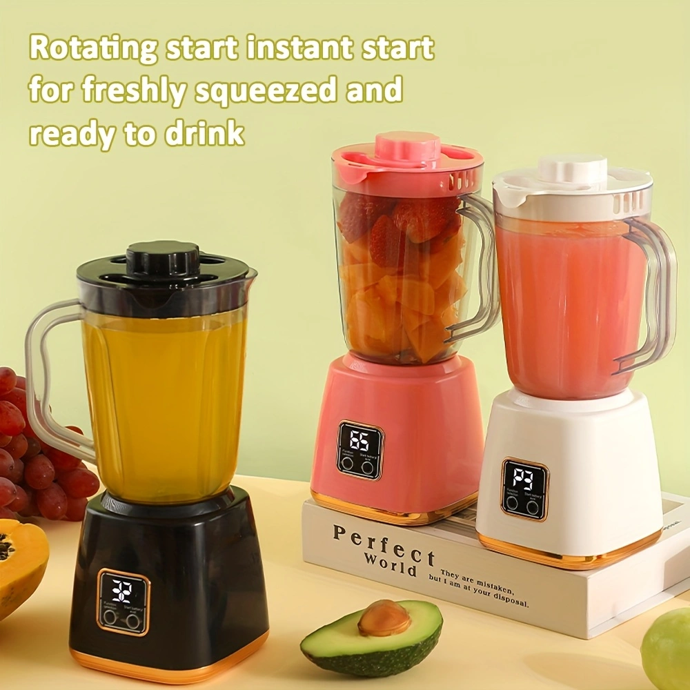 This multi-functional household food processor/food blender/juicer/vegetable blender features a 10-blade stainless steel blade, one-button start, rapid juicing, and a cordless, convenient design.