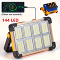 1pc 144 LED Bead 8-Grid Emergency Light, Solar-Powered Searchlight with 5 Lighting Modes, USB Charging Function, Long-Lasting Battery, IP66, Portable Floodlight, Transparent Grid Surface Design with Black/Yellow Handle, Magnetic Base Emergency
