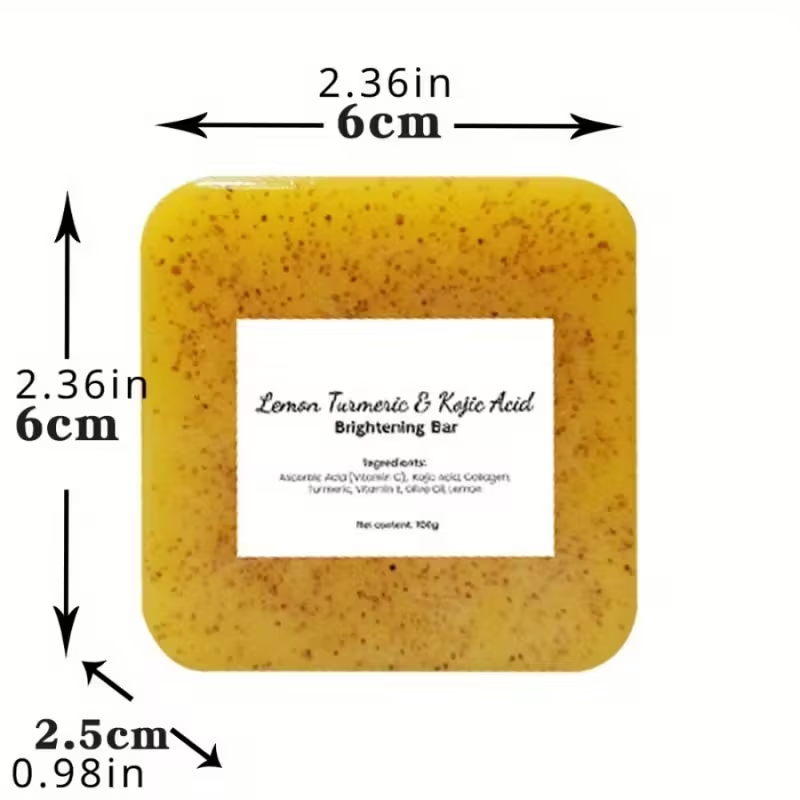 3.53oz Turmeric Soap Lemon Curd Ginger Handmade Cold Processed Face and Hand Soap, Unisex for All Skin Types, Natural Ingredients, 3.53oz, Soap Making Supplies