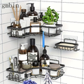 No-drill metal bathroom corner shelf set (3 pieces), wall-mounted bathroom triangular shelf, toilet and bathroom toiletries storage rack, multi-purpose kitchen spice rack.