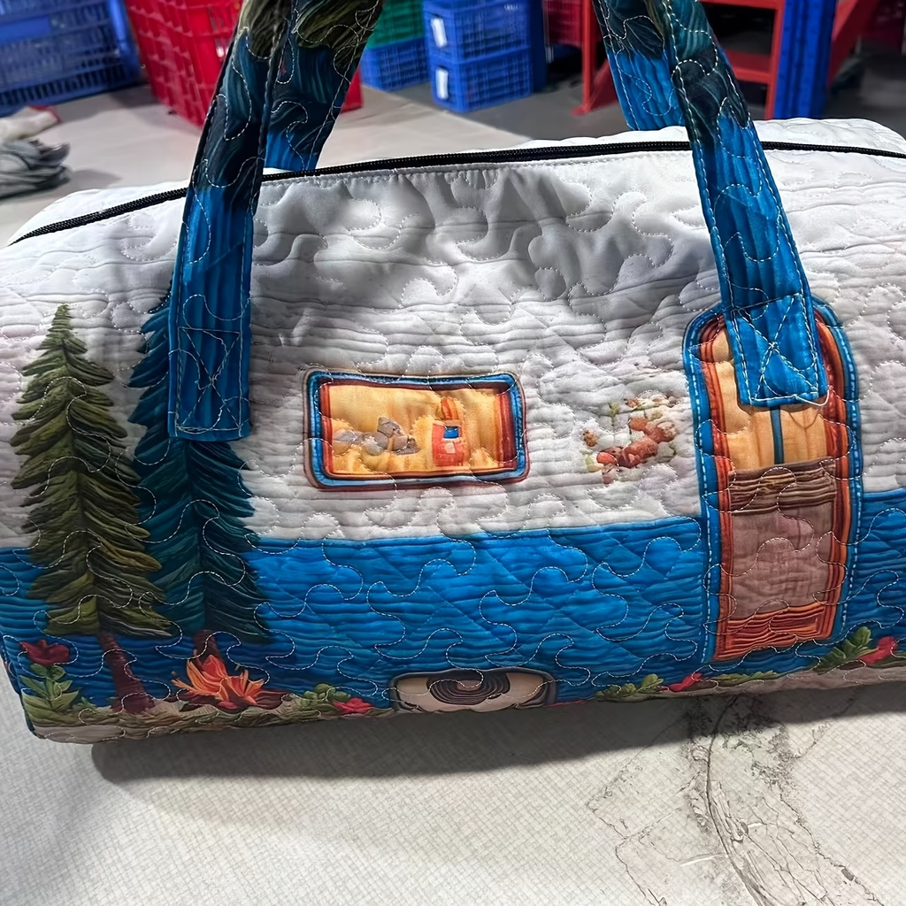 2pcs Hippie Bohemian Style Quilted Travel Bag - Vintage Quilted Overnight Travel Bag with Shoulder Strap, Multi-Pattern Bohemian Style, Suitable for Gym, Weekend Travel, Overnight Luggage, Handbag