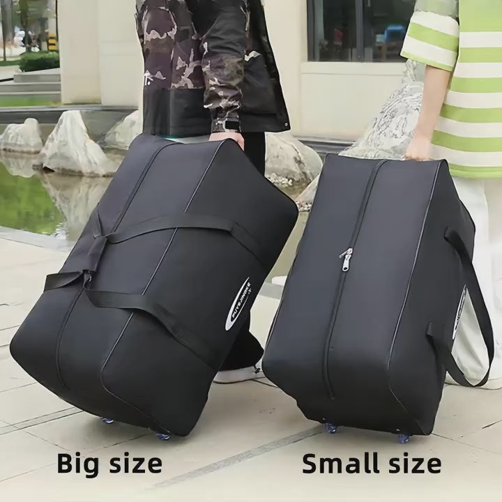 1pc Enormous Suitcase with Wheels, Large Portable Travel Bag, Foldable Travel Bag, Multifunctional Luggage Bag - Extended Handle Design, Upgraded Smooth Crystal Wheels - Suitable for Short And Long Distance Travel, Outings, Moving, College