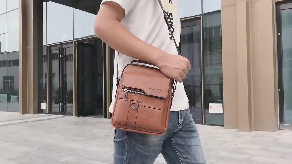Fashionable High-End Vintage Shoulder Bag, Vertical Business Versatile Casual Crossbody Commuter Messenger Bag