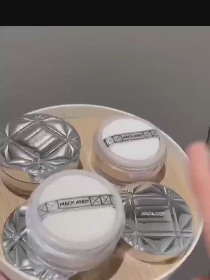24g MACKANDY Setting Powder/Oil Control, Waterproof, Sweat-Resistant, Fine Texture/Ivory White for Fair Skin, Natural Shade for Healthy Skin, Rose Pink for All Skin Tones, Natural Glow
