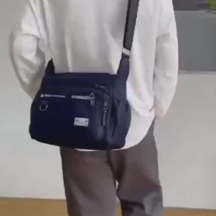 Large Capacity Men's and Women's Bag Shoulder Bag High Quality Wear- Backpack Multi-pocket Business Bag Business Casual Men's and Women's Messenger Bag [Zipper Direction Random, Random Letters]