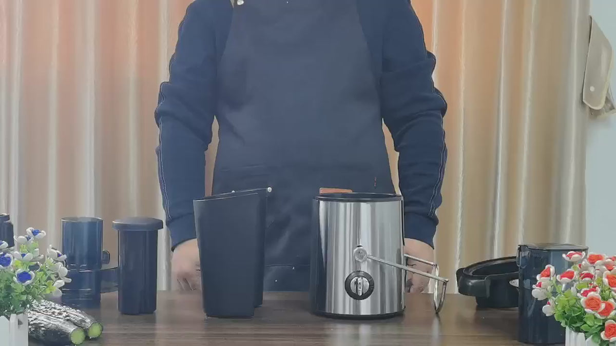 Stainless Steel High Power Portable Large Capacity Juice Extractor with Lid - Durable, Easy-Clean Design for Fresh Juice, Compatible with Most Extractor Systems, Modern Extractor, Powerful Cold Press Juicer