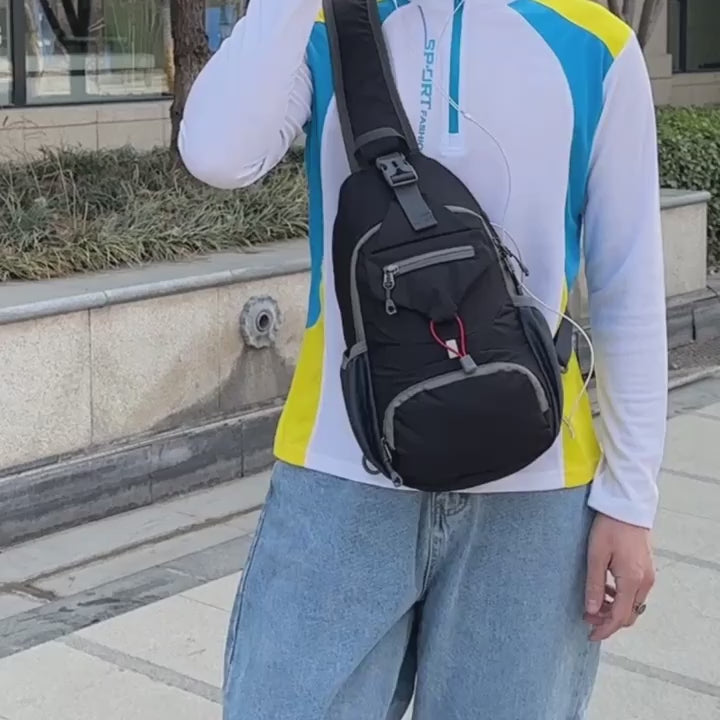 1pc Outdoor Lightweight Chest Bag, Multifunctional Crossbody Bag With Shoulder Strap For Travel, Mountaineering, And Hiking
