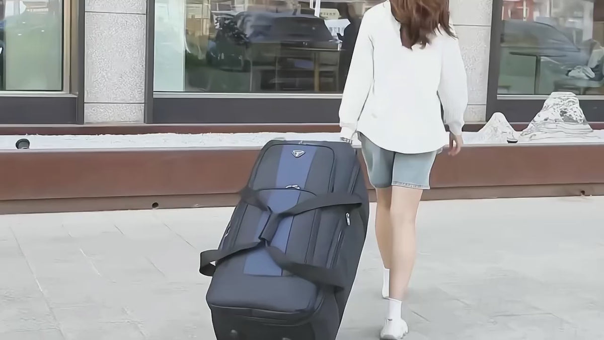 Large Capacity Expandable Travel Bag, Can Be Carried as a Backpack, Pulled on Wheels, or Handheld, Dual-Use as a Shoulder Bag or Backpack