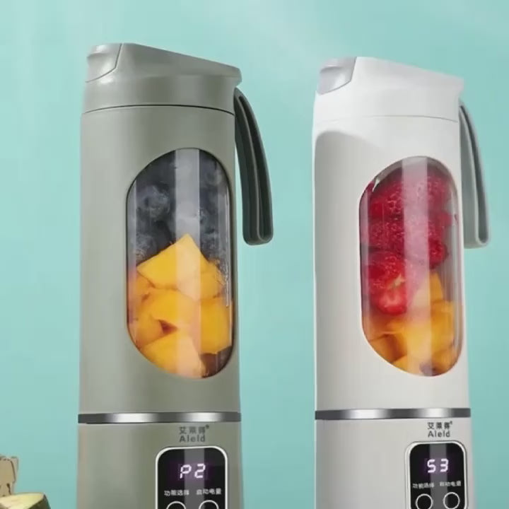 Portable USB Charging Blender & Juicer - Easy to Clean, Easy to Use, Suitable for Fruit and Vegetable Drinks, Smoothies, with Digital Display - Ideal for Home, Office, Camping, Travel, and Gifts