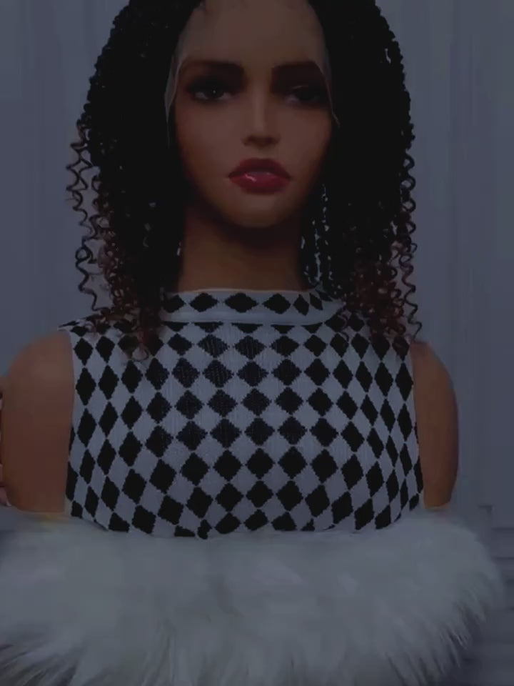 [Curly Braids Wig] Heat Resistant Curly Braids Wig - Beginners Friendly Synthetic Lace Wig For Women