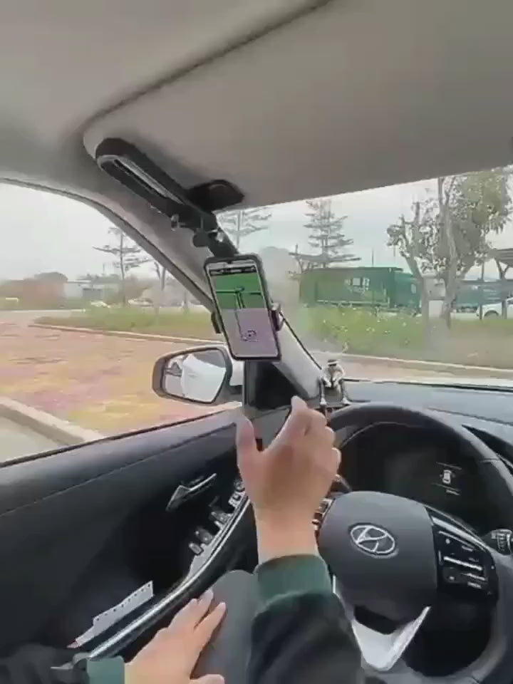 Car Phone Holder • 1080° Rotating Sun Visor • ABS Material • Versatile for Bedroom, Kitchen, And Vehicle