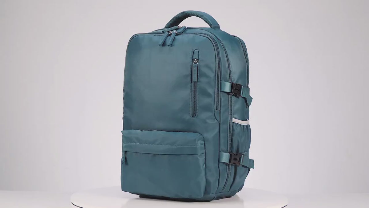Airline-Approved Large Capacity Travel Backpack with 16" Laptop Compartment, Shoe Pocket & Multi-Pocket Organizer - Durable 180° Open Top, USB Charging, 360° Spinner Wheels for Business, Gym, School, Travel Backpack
