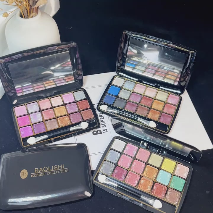 18 Shades Long Lasting Matte Eyeshadow Palette - Plant Squalane, Pearly Finish, Earth Tones, Natural Colors, Gift for Women