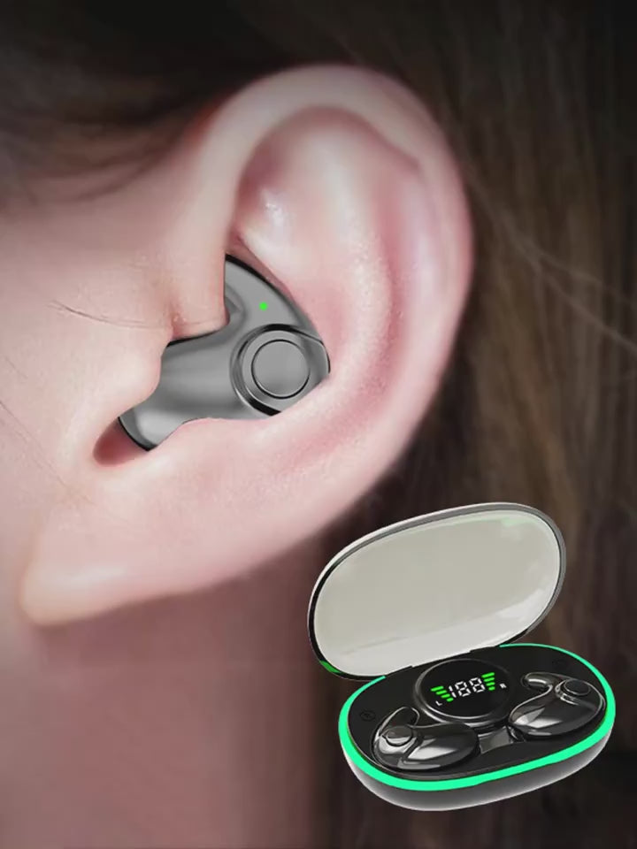 Ultra Thin Wireless Sleep Earphones with High Fidelity Sound, High Volume, Comfortable to Wear, Touch Control, Half Open Back, No Tangled Cables and Wireless Charging Case, Suitable for Both Men and Women