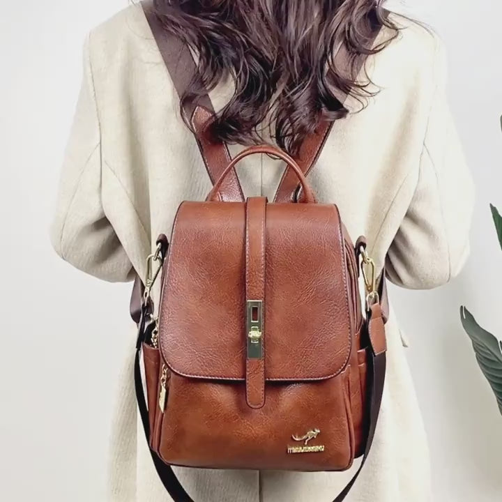 Fashion Easy Women'S Large Capacity Backpack Versatile Soft Trendy Casual Dual-Use Commuter Bag