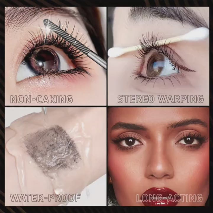 Waterproof A·M·G Mascara Volume and Length - Black Mascara That Cares for Every Lash, Making Them Defined, Long, Curled, Clump-free, Long-lasting, Waterproof, and Sweatproof. Easy to Apply, Suitable for Parties and Music Festivals. A Festive Makeup