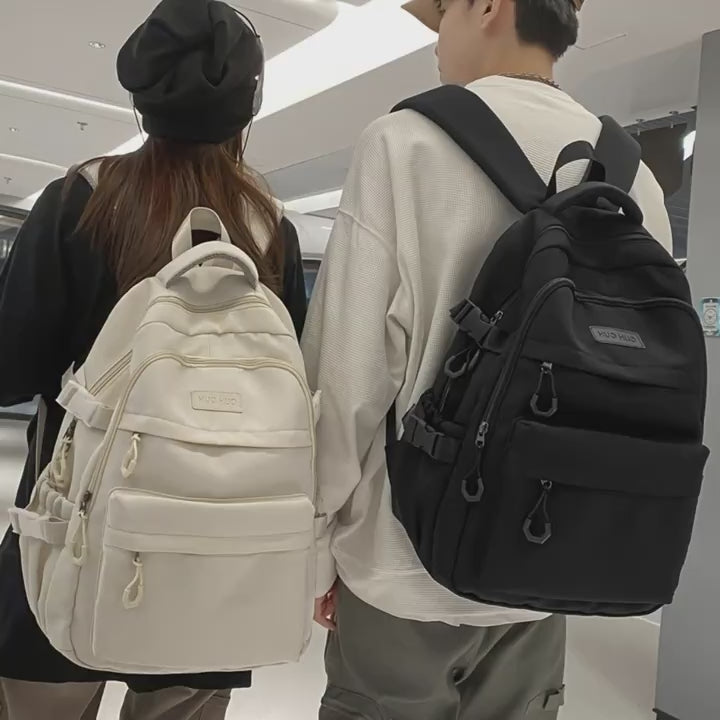 Solid Color Casual Versatile Large-Capacity Backpack, Lightweight Backpack for Outings and Travel, Daily Commute Laptop Backpack, Women's Holiday Backpack
